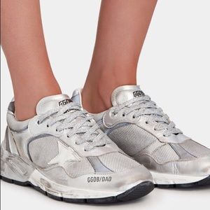 Golden Goose Deluxe Dad-Star Silver Low Top Sneaker